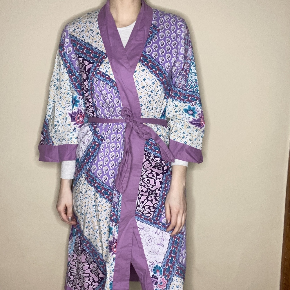 Soft Surroundings Purple Patchwork Robe - image 1